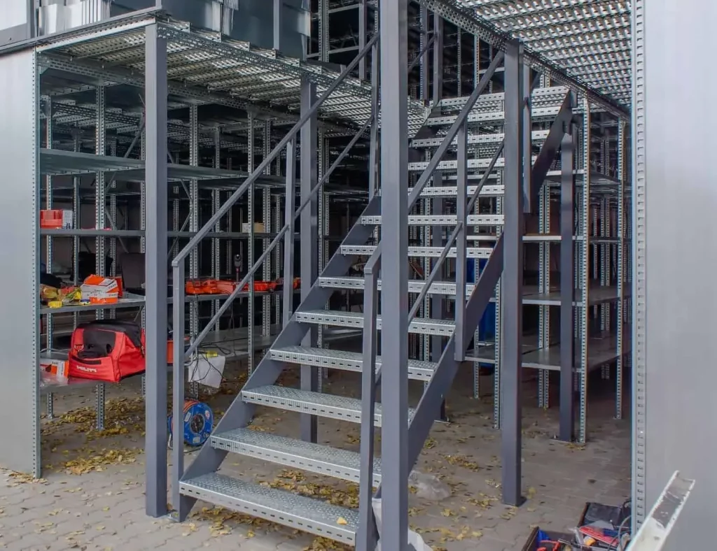Patrový sklad - instalace venkovního patrového skladu se schodištěm